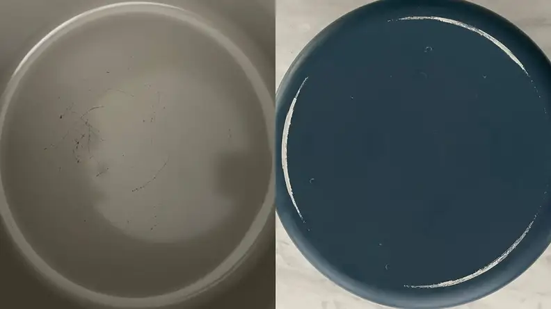 Close-up shots of the slightly damaged interior and exterior of the Dream Cooker.