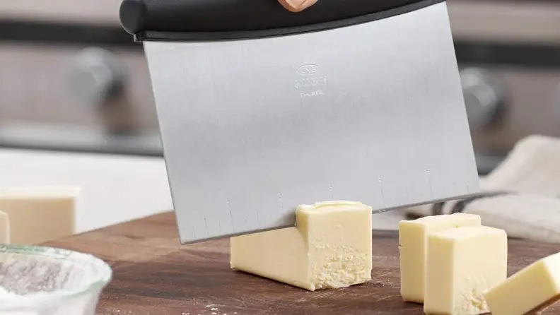 Bench scrapers are great for a variety of baking tasks.