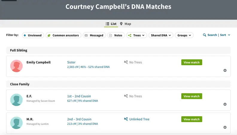 AncestryDNA Matches