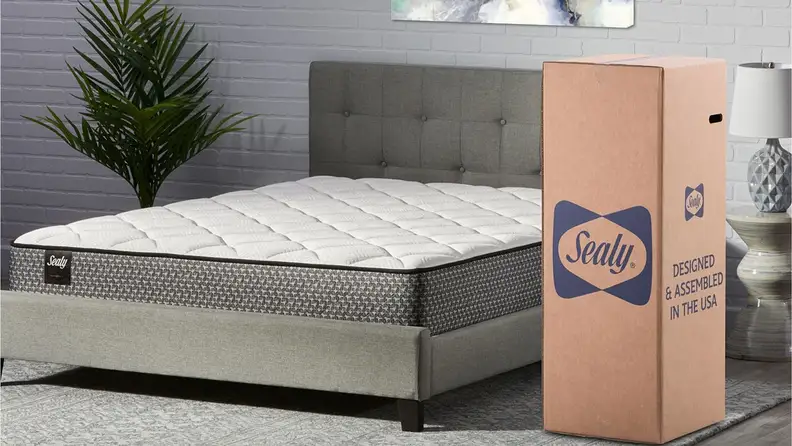 the sealy mattress in a box in the bedroom
