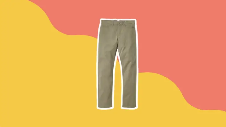 pair of long khaki pans