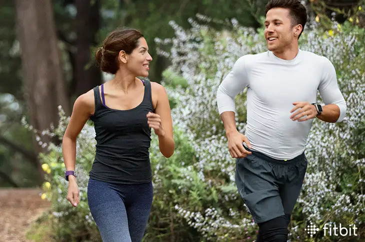 Runners using Fitbit trackers