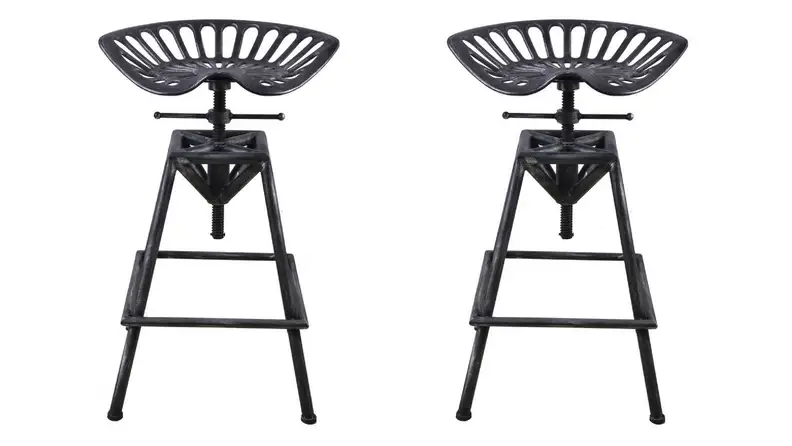 Cast-Iron and Steel Adjustable Tractor Stool