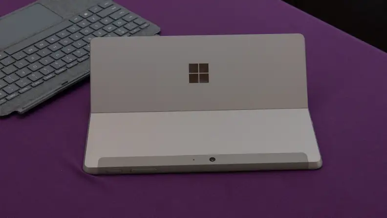 Laptop is face down on table