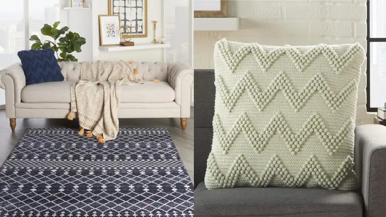 Chevron pillows on couch
