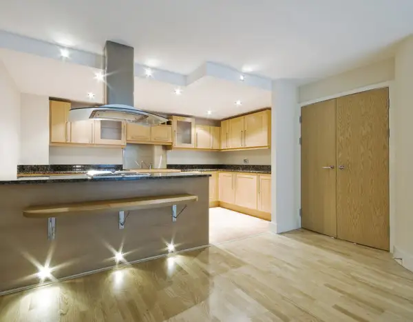 Kitchen with top to bottom lighting