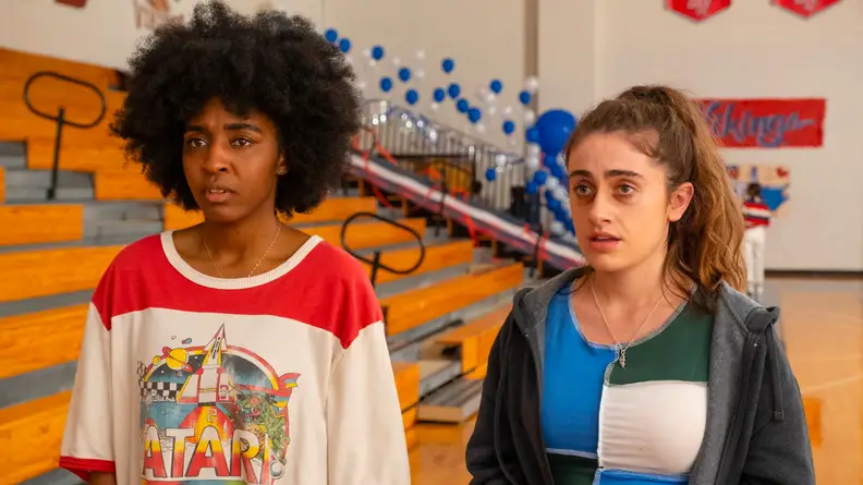An image of Rachel Sennott and Ayo Edebiri in "Bottoms."
