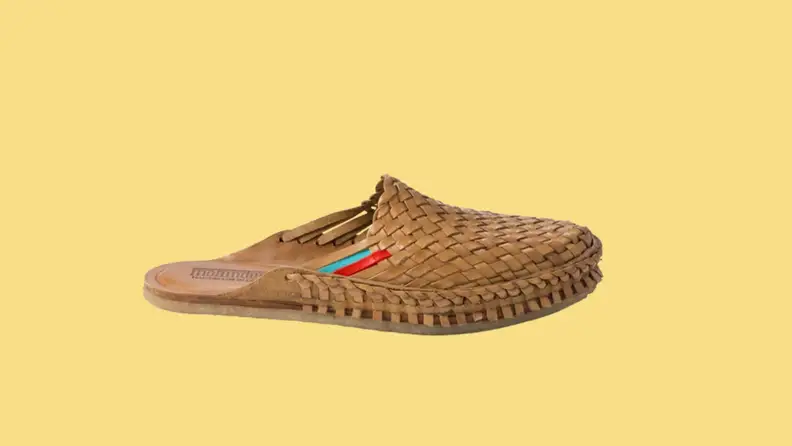 braided leather slippers