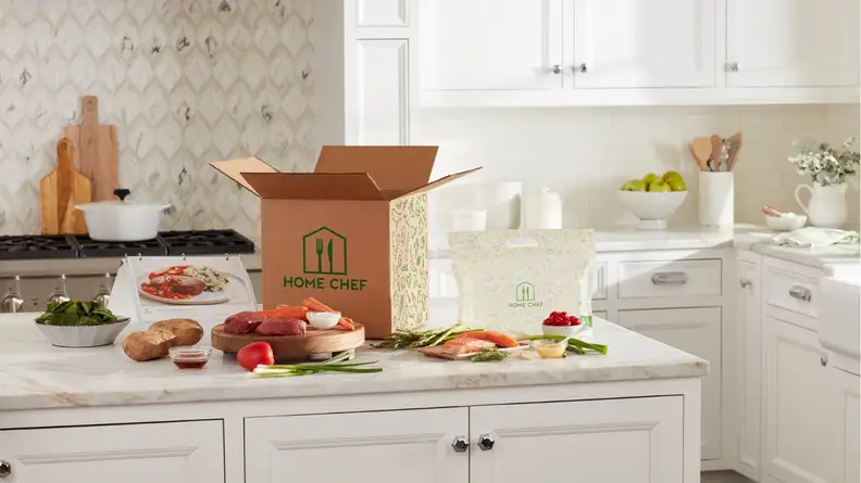 Home Chef box open on counter