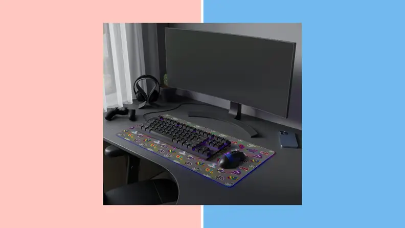 A large mousepad with LED backlights.