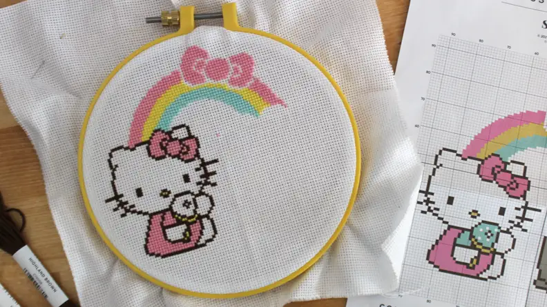 I haven't finished the cross stitch kit yet, but it's turning out great.