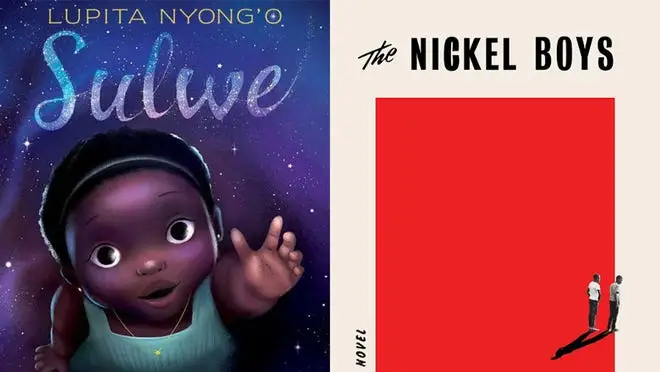 Two book covers: Sulwe by Lupita Nyong'o and The Nickel Boys by Colson Whitehead
