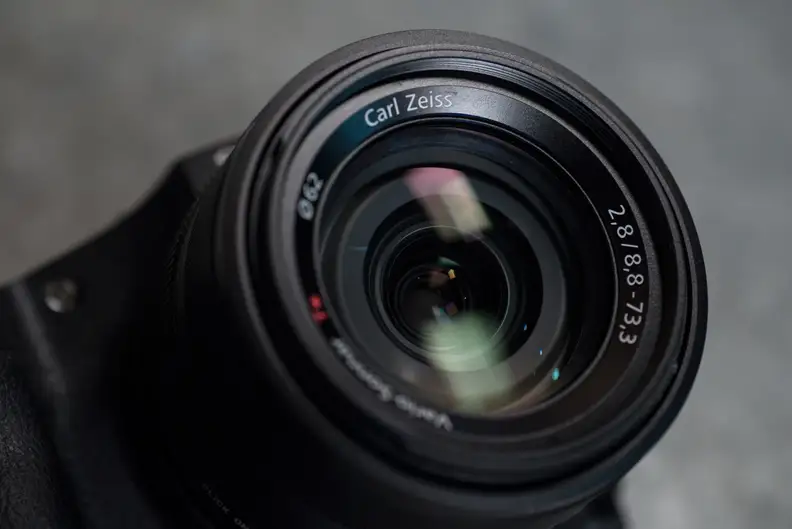 Photo of the lens on the RX10 II.
