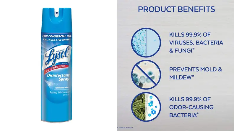 A photo of the Lysol Disinfectant Spray.