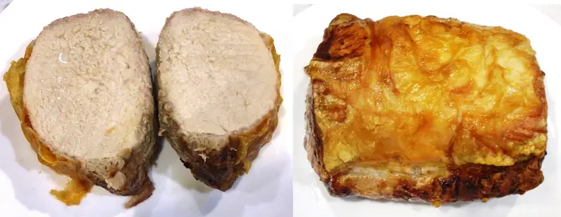 In True Convection mode, the Frigidaire Gallery  FGGH3047VF evenly cooked a pork loin both in the inside and the outside.