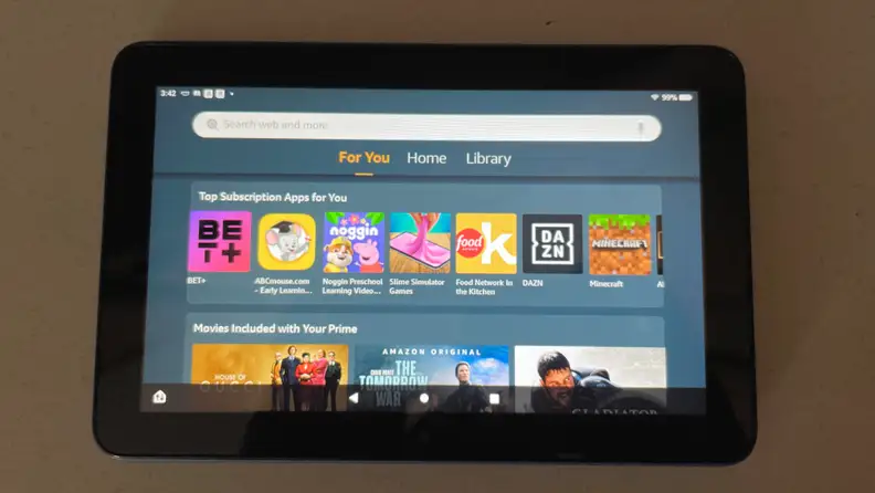 The 'For You' page displayed on the tablet's screen.