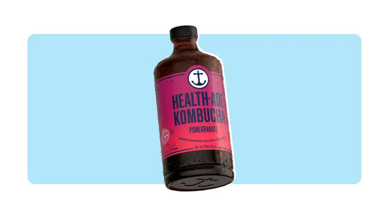 Health Ade on blue background