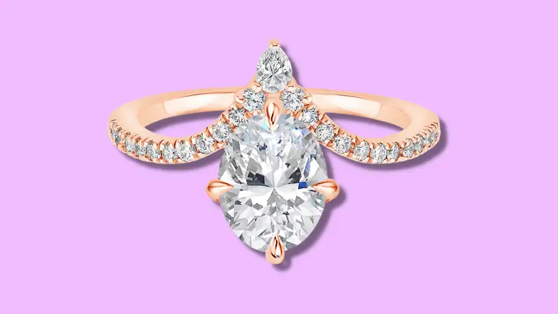 Diamond ring in rose gold setting