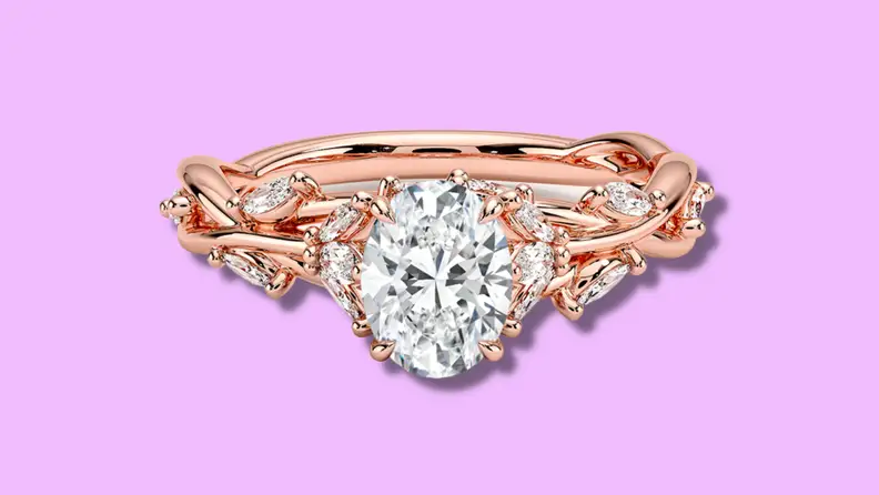 Diamond ring in rose gold setting