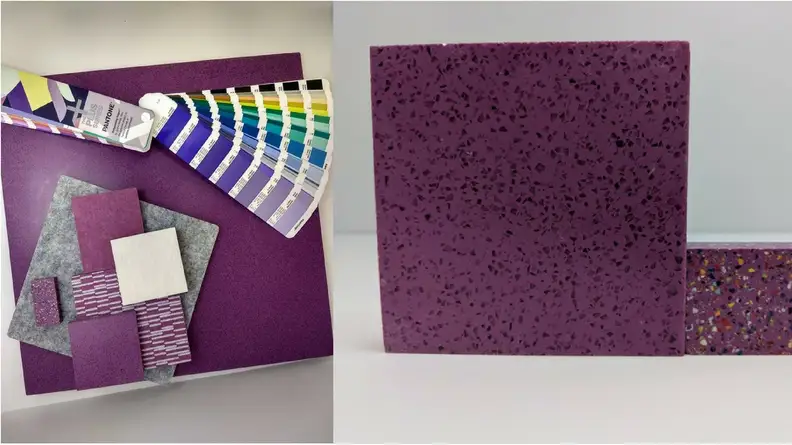 A counter made from recycled acrylic