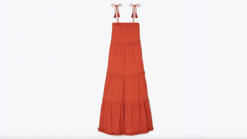 Red midi dress