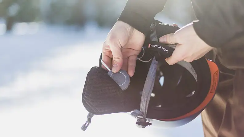 These in-helmet speakers let you listen to music or talk on the phone.