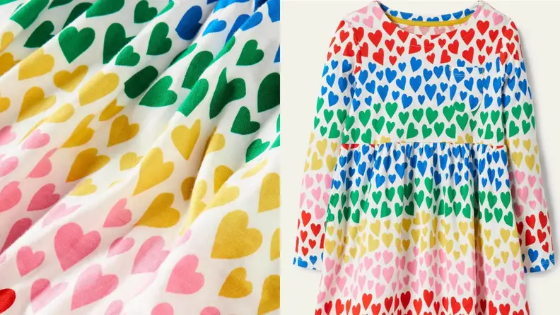 Rainbow, heart printed children's dress