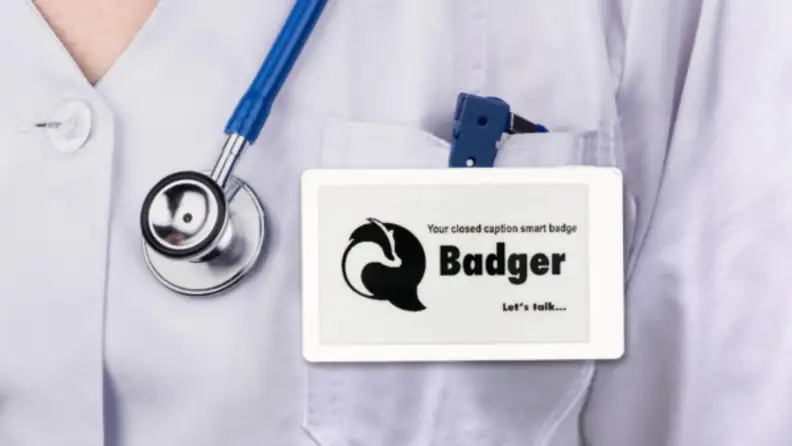 A Badger badge attached to a shirt