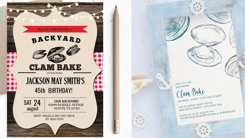 Clambake invitations from Etsy