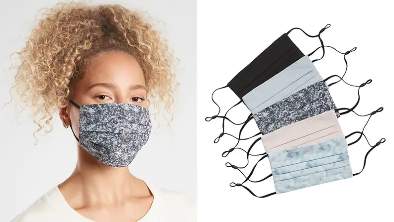 A woman wearing a face mask