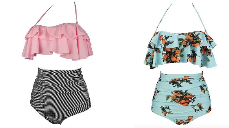 COCOSHIP Retro High Waist Bikini