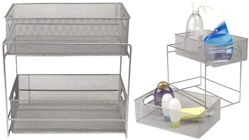 Tame the mess under your sink with these stacking baskets.