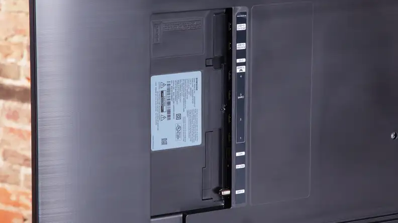 The back inputs of the Samsung TV.