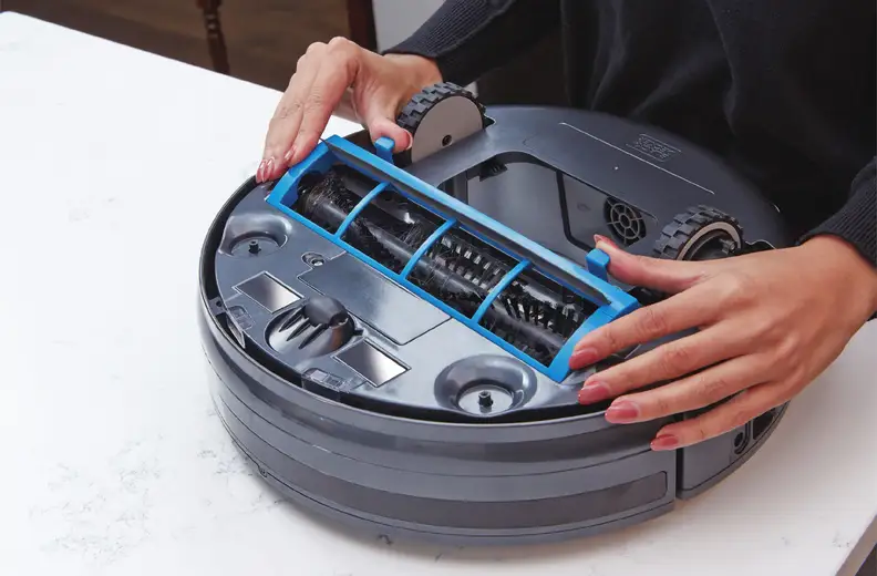 The Black & Decker's brush is nine inches wide, tied with the Dyson 360 Eye.