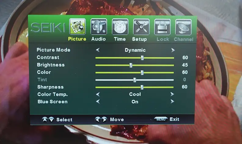 Seiki SE24FE01 Picture menu software