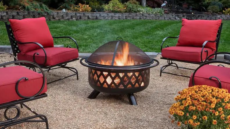 A photo of a fire pit outside.