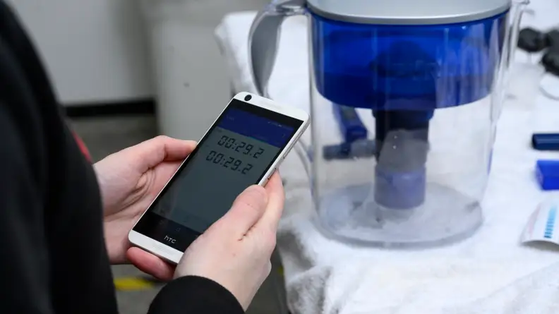 We recorded how long it took for each pitcher to filter 3.5 cups of water.
