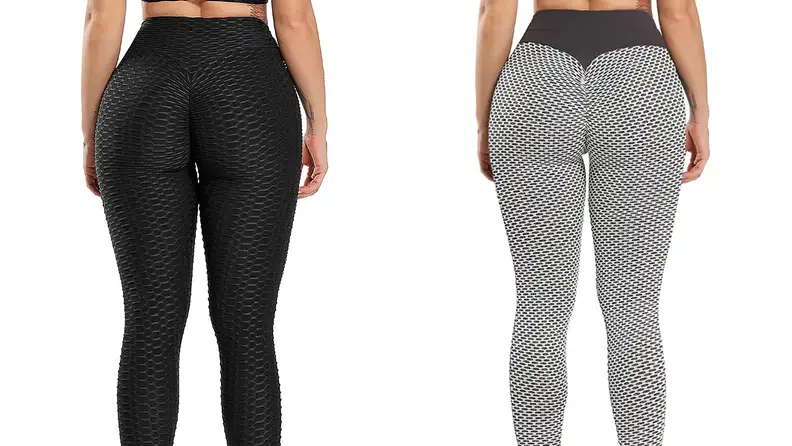 A split image of Seasum leggings in black and gray depicts one of the best birthday gifts of Aries season.