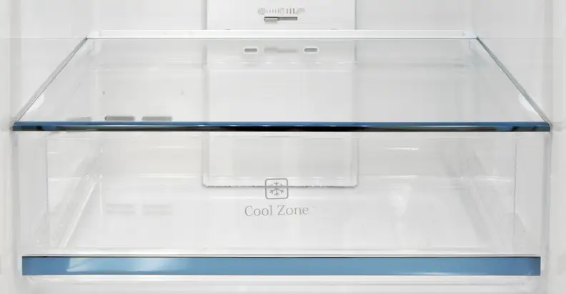 A close-up of the Haier's crisper drawer.