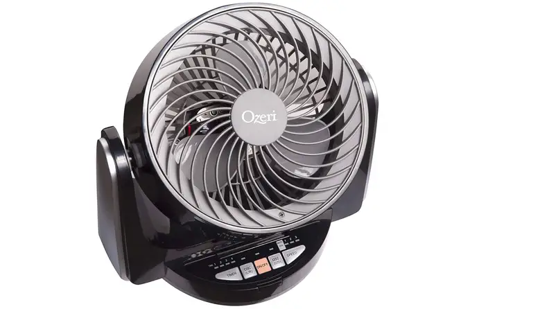 The Ozeri Brezza III Dual Oscillating 10" High Velocity Desk and Table Fan.