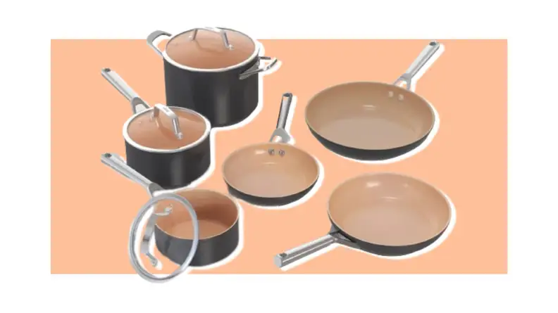 Ninja's assorted two-tone cookware set with compatible lids.