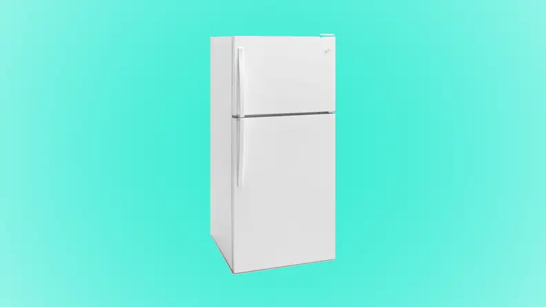 The WRT318FZDW is a solid top freezer.