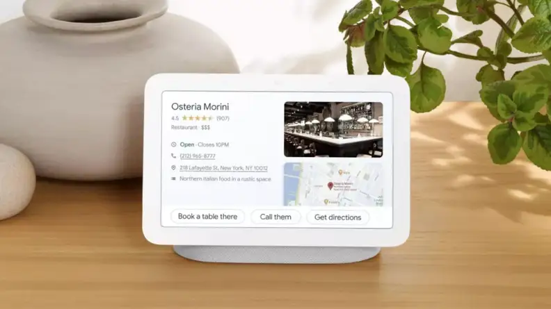 Image of Google Hub Nest on countertop