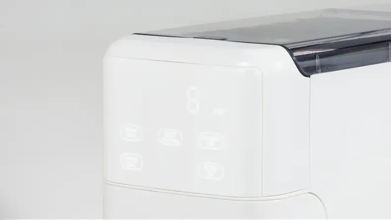 Close-up of the coffee maker's touchscreen.
