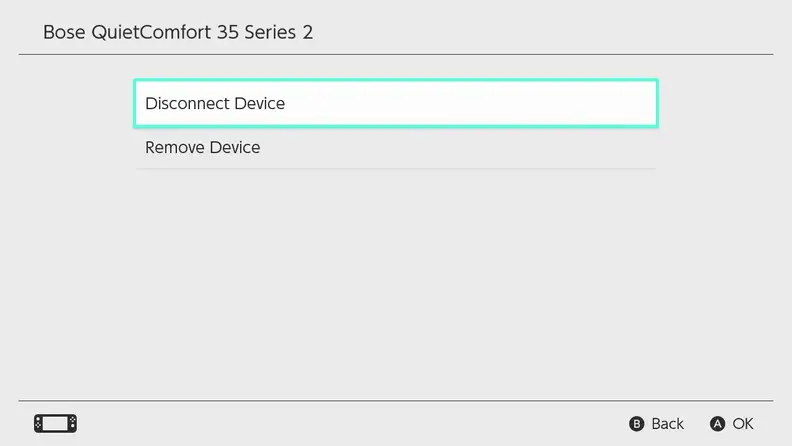 Screenshot of the Disconnect and Remove device menu