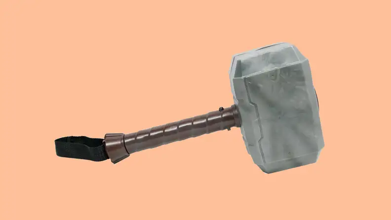Thor's hammer on an orange background