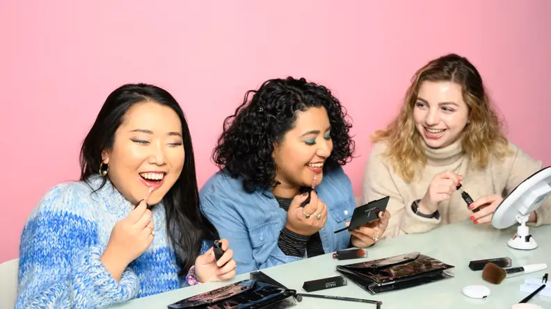 Lady Gaga Haus Labs makeup, worn by three different women