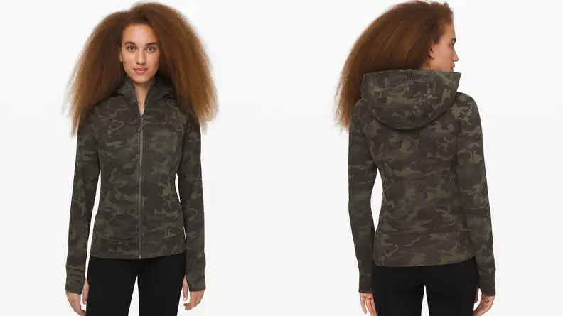Fleece hoodie on a model