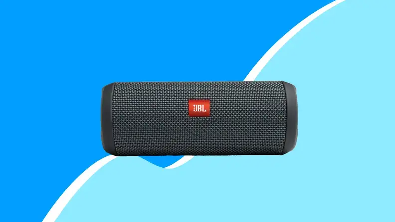 Bluetooth speaker on blue background