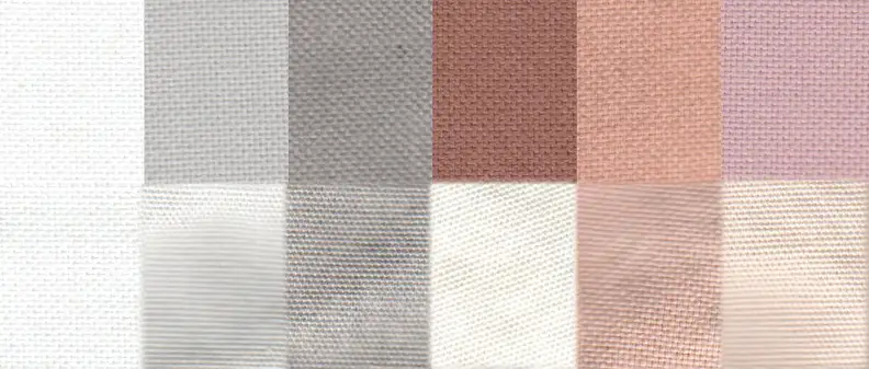 Before and after test stain results using the Normal cycle. From left to right: control, sweat, dirt, blood, cocoa, and red wine.